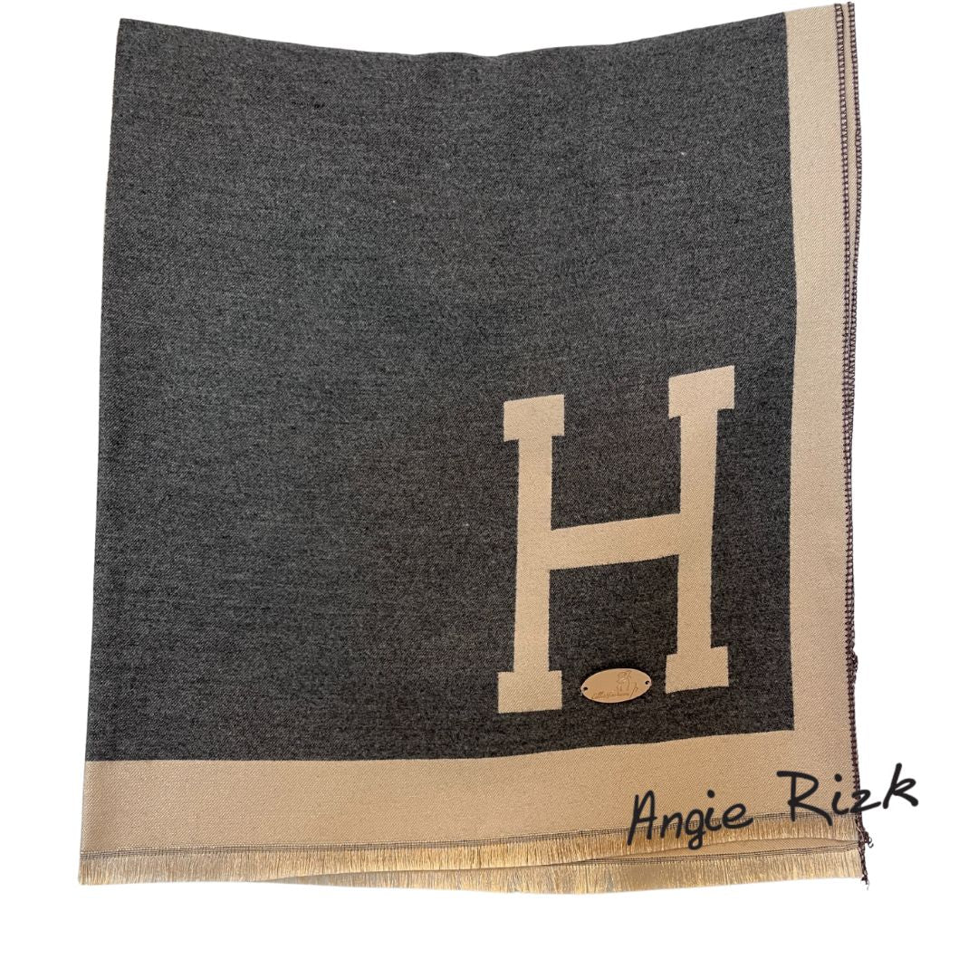 Horizon – Cashmere Scarf with Bold H Design