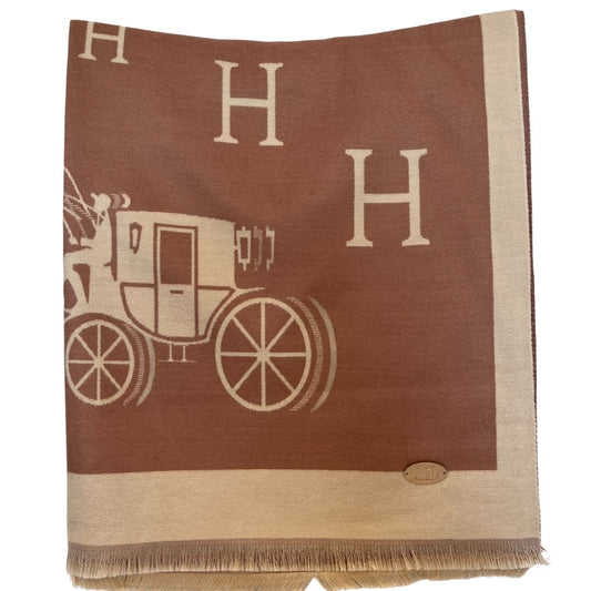 Cavalier – Cashmere Scarf with Horse-Drawn Carriage Design